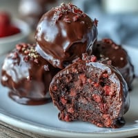 Dubai Chocolate Strawberry Truffles with Gold Flakes: Elegant, strawberry-infused dark chocolate truffles coated in glossy chocolate and topped with shimmering edible gold flakes.