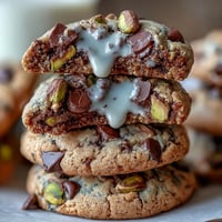 Festive green pistachio pudding cookies with chewy centers and crunchy pistachio pieces, perfect for St. Patrick's Day celebrations.